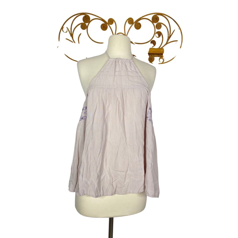 NEW Ale x Revolve embroidered halter top women's M Purple lilac